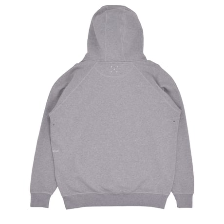 POP TRADING COMPANY ARCH HOODED SWEAT LIGHT GREY HEATHER