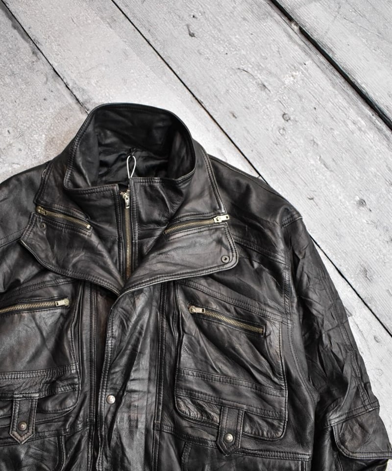 kyoto】zip high-neck leather jacket (KY12) | SH