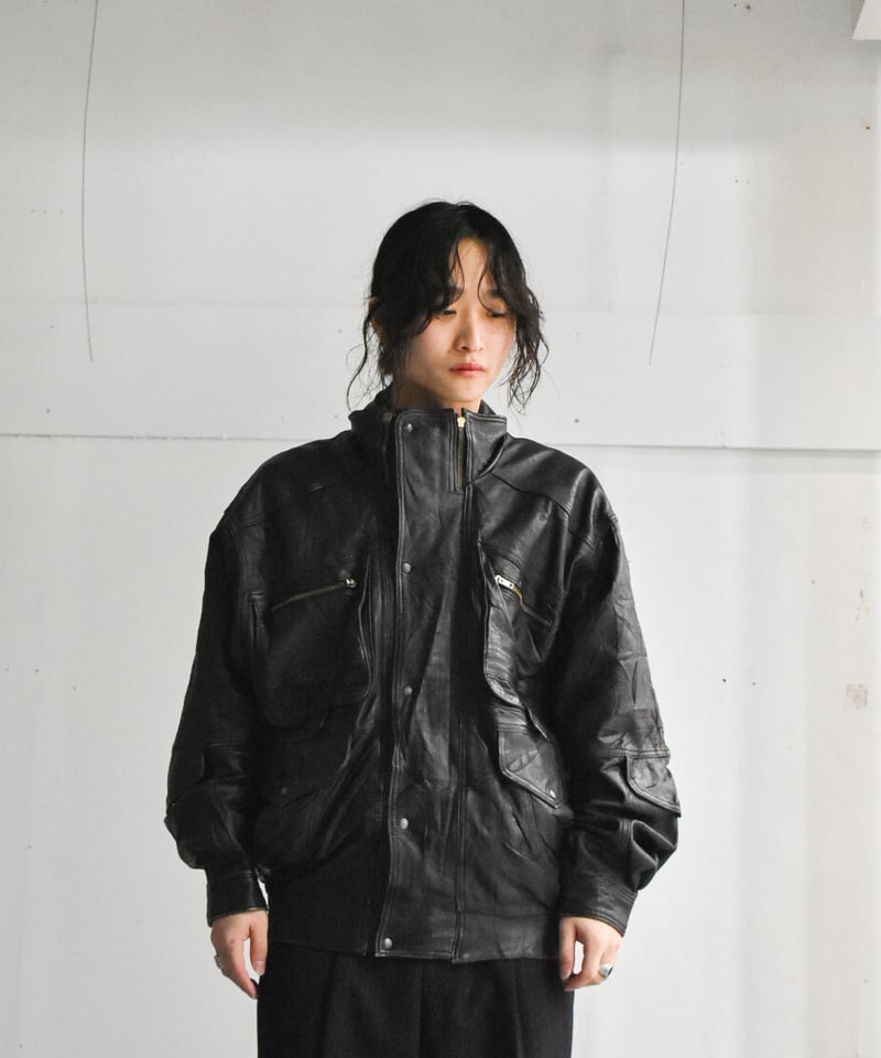 kyoto】zip high-neck leather jacket (KY12) | SH