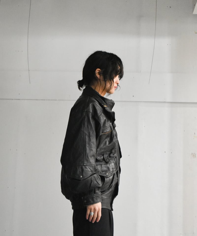 kyoto】zip high-neck leather jacket (KY12) | SH