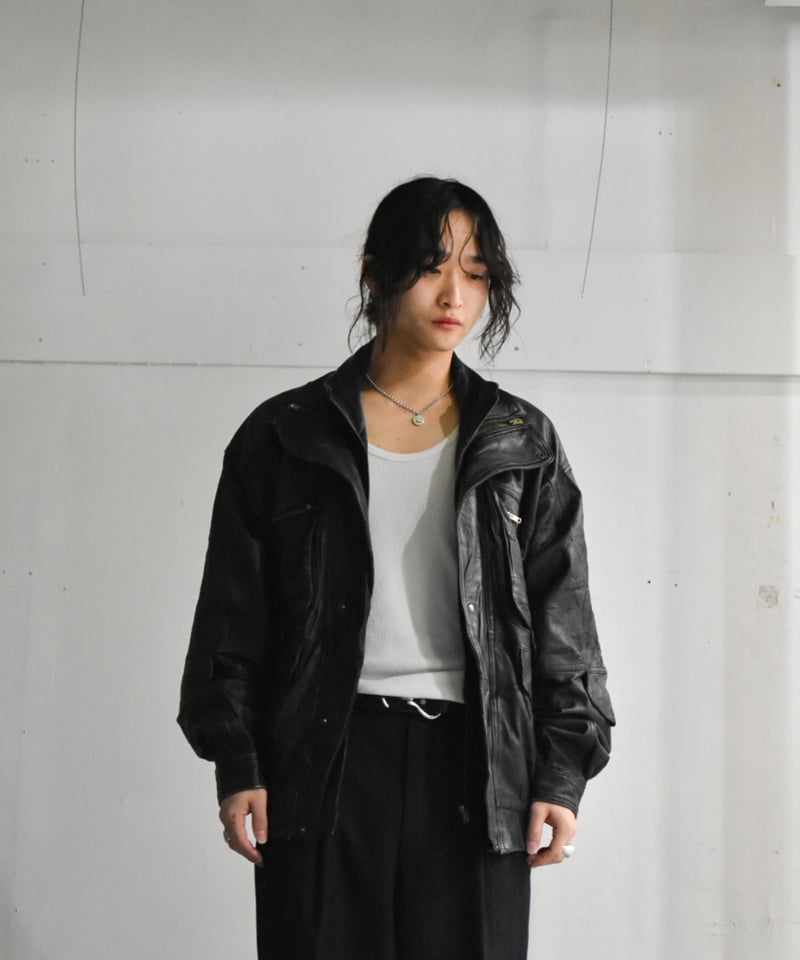 kyoto】zip high-neck leather jacket (KY12) | SH