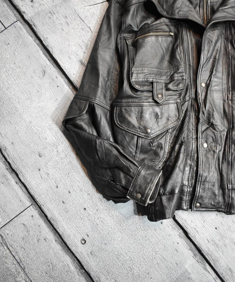 kyoto】zip high-neck leather jacket (KY12) | SH