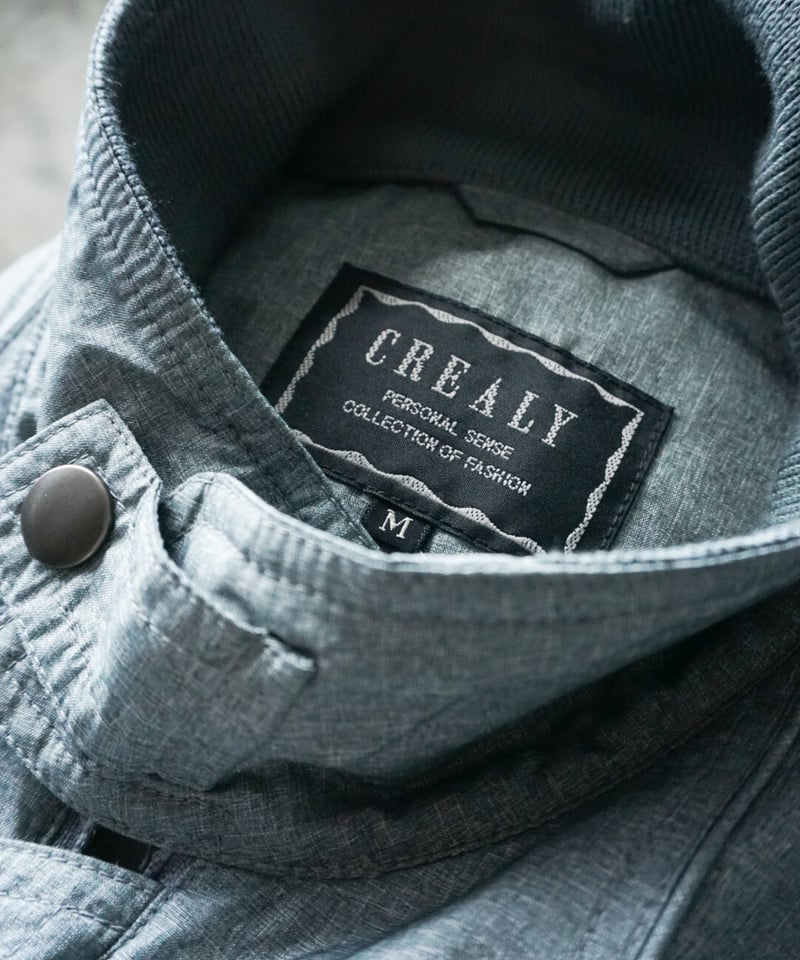 himeji】“CREALY”stand collar nylon blouson jack