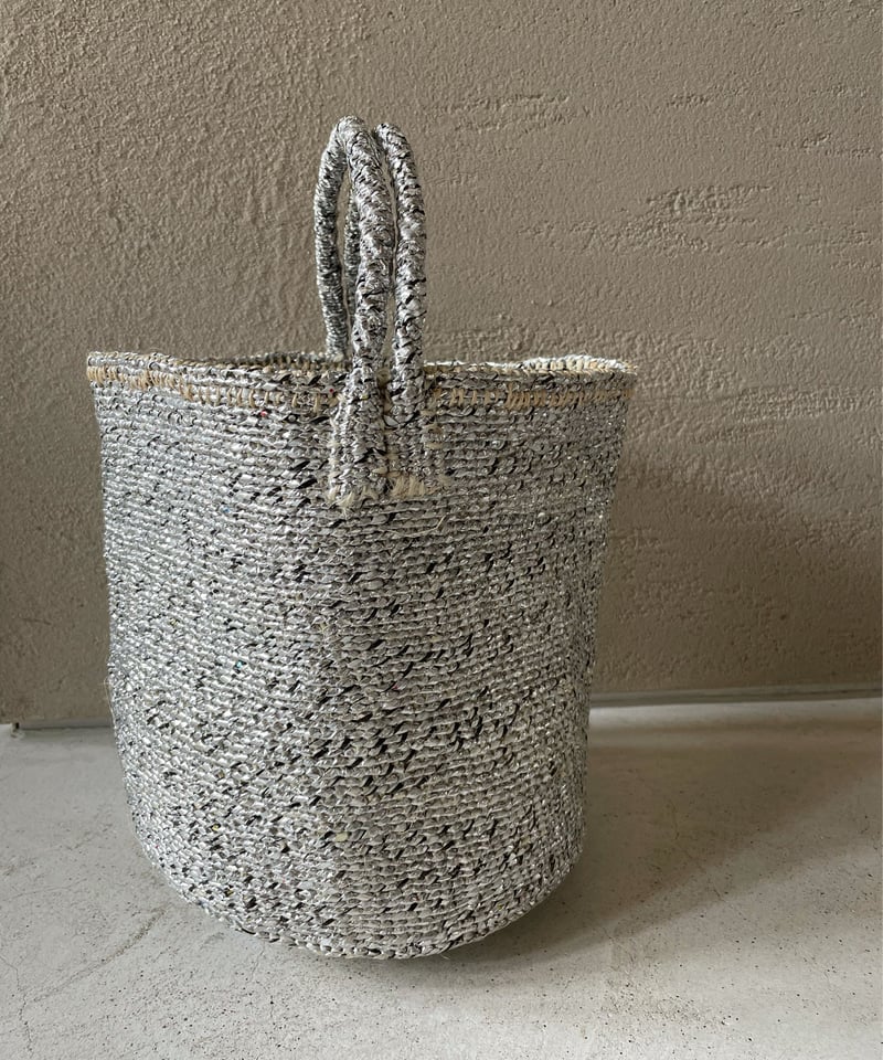 RECTANGLE Silver basket small tote | permane RECTANGLE Silver basket small tote | permane