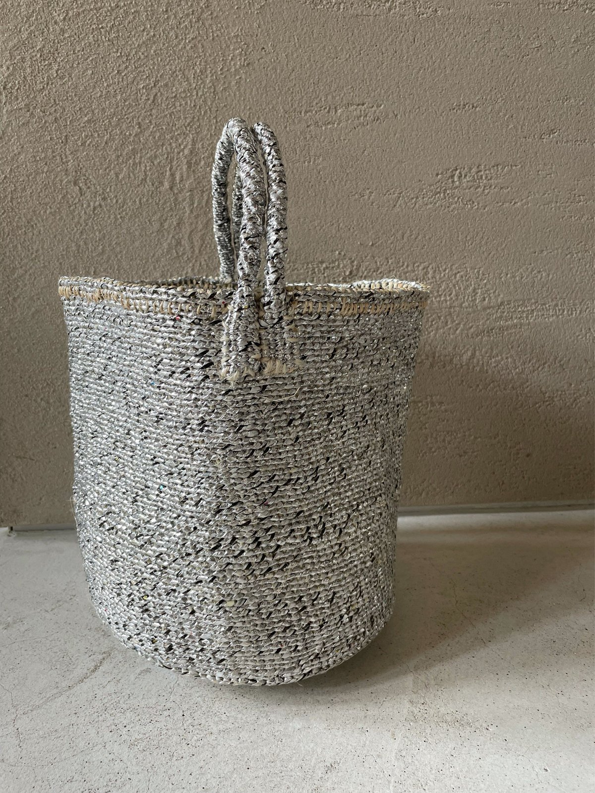 RECTANGLE Silver basket small tote | permane RECTANGLE Silver basket small tote | permane