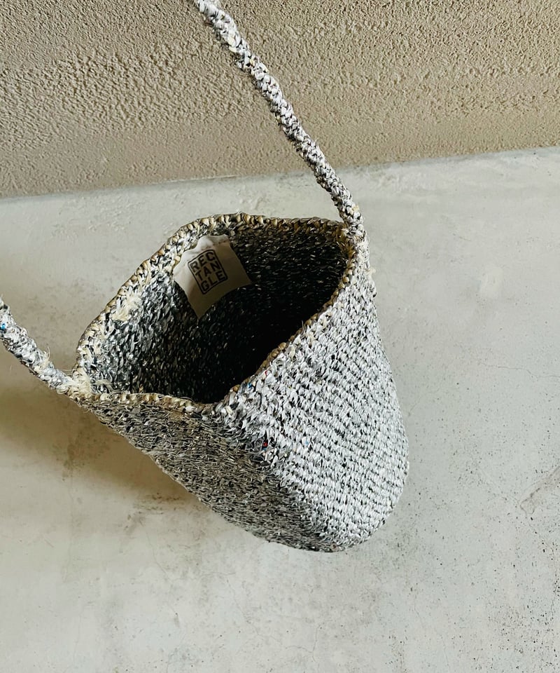 RECTANGLE シルバーバッグ RECTANGLE Silver basket large shoulder | perm