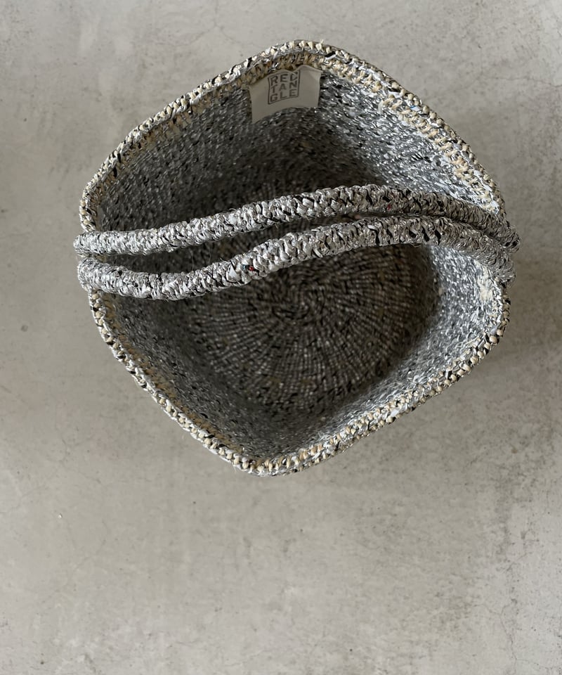 RECTANGLE Silver basket small tote | permane RECTANGLE Silver basket small tote | permane