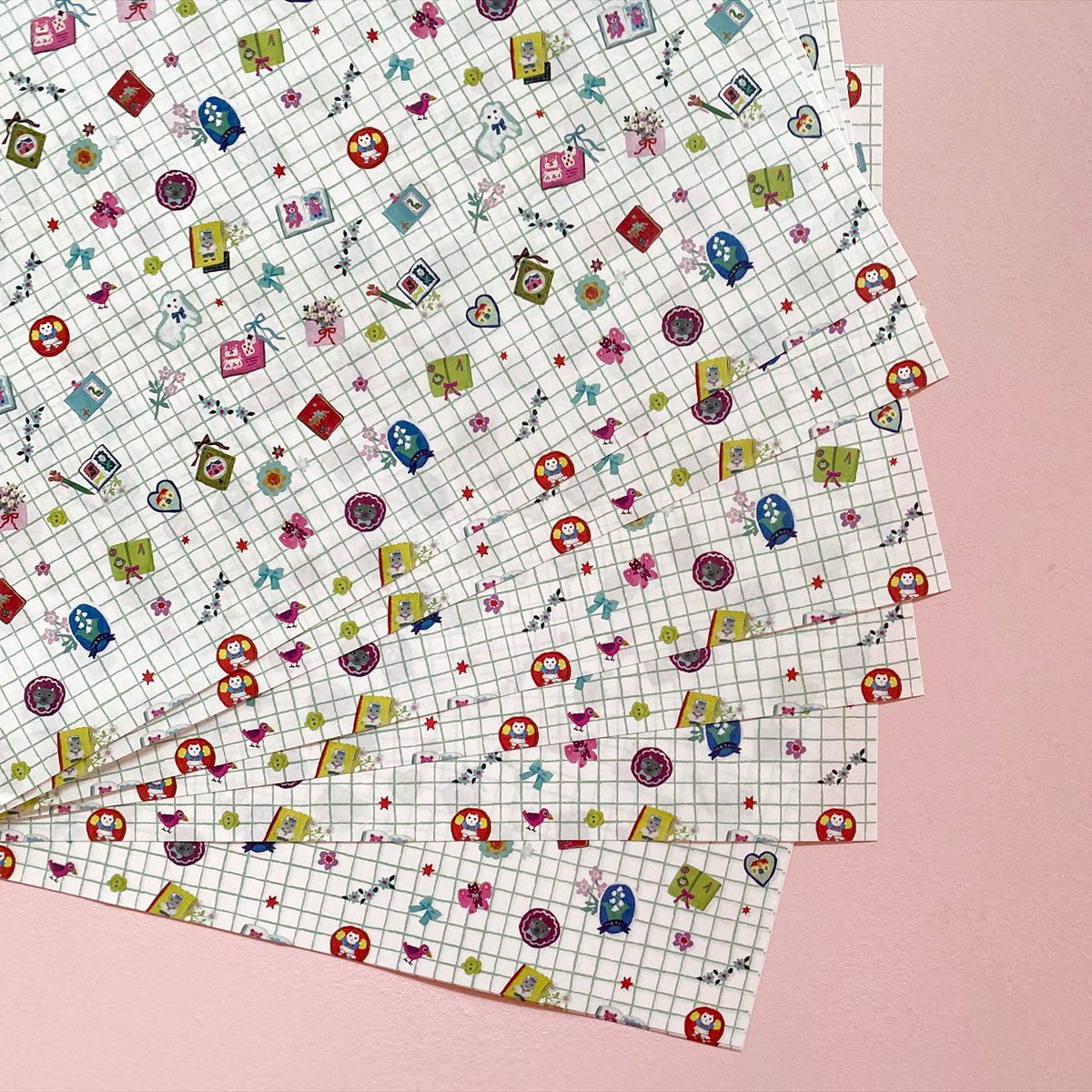 【d-1386】デザインペーパー デザインペーパー チェック | yumi kitagishi