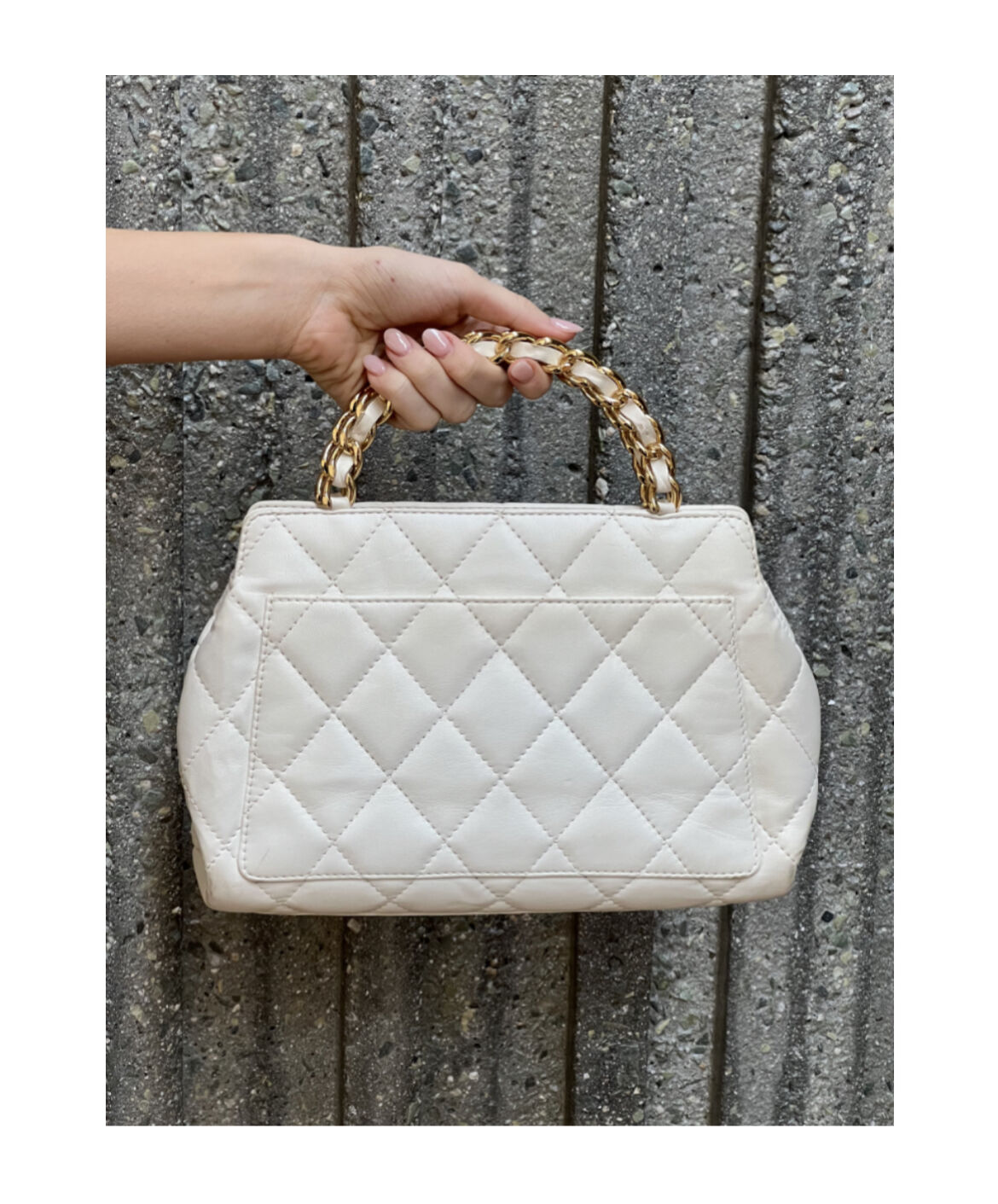 Chanel - Vintage Large Quilted CC Caviar Kelly Flap Bag - Top Handle