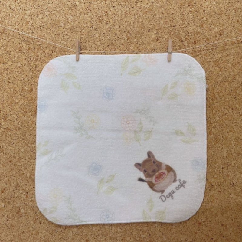 ボタニカル柄デグーミニタオルハンカチ | 田村麻実&DEGU cafe Web Shop