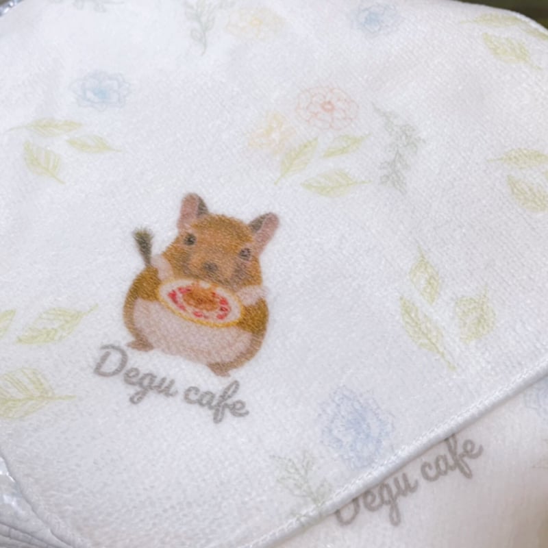 ボタニカル柄デグーミニタオルハンカチ | 田村麻実&DEGU cafe Web Shop