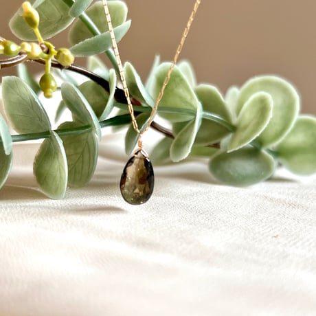 【1点もの】オリーブグリーントルマリン ネックレス
