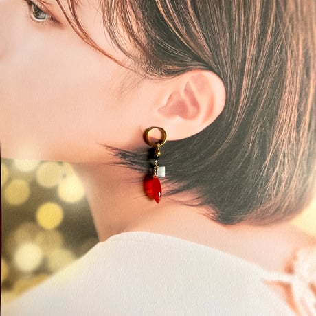 カーネリアン×ムーンストーン×他 ピアス(イヤリング変更〇)