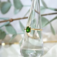 14kgf 希少　クロムダイオプサイト　一粒リング 14kgf】クロムダイオプサイト／小さな寄せ集めリング 指輪