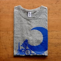 TRACTOR T-Shirts Gray×Blue S