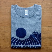 FULL MOON T-Shirts Gray×Navy L
