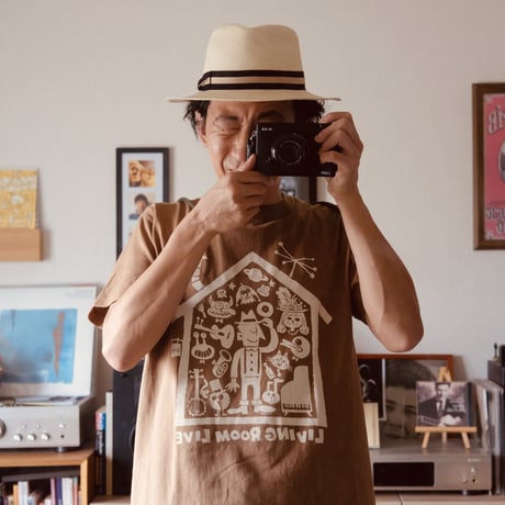 LIVING ROOM LIVE T-Shirts Brown×Ivory