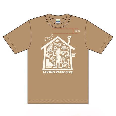 LIVING ROOM LIVE T-Shirts Brown×Ivory