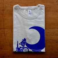 TRACTOR T-Shirts Oatmeal×Blue S