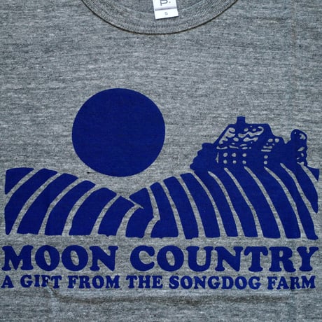 FULL MOON T-Shirts Gray×Blue-Purple S