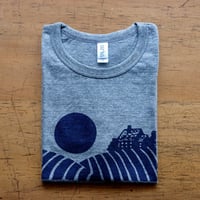 FULL MOON  T-Shirts Gray×Navy M