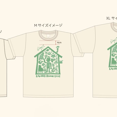LIVING ROOM LIVE T-Shirts Ivory×Green