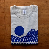 FULL MOON T-Shirts Oatmeal×Blue M