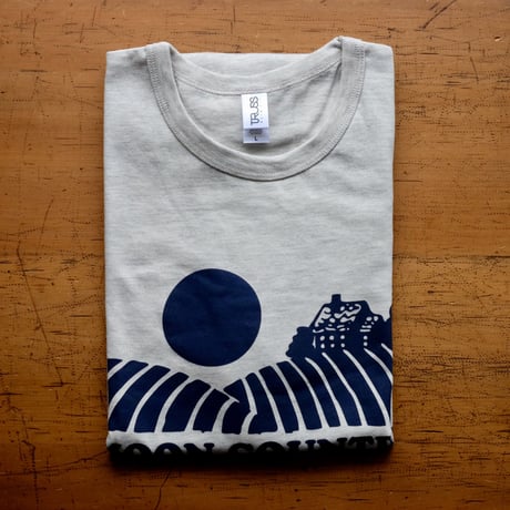 FULL MOON  T-Shirts Oatmeal×Navy L