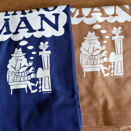 LONESOME PIANOMAN T-Shirts Camel×Ivory