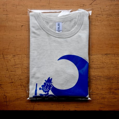 TRACTOR T-Shirts Oatmeal×Blue M
