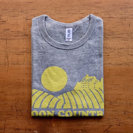 FULL MOON  T-Shirts Gray×Lemon XS