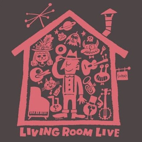 LIVING ROOM LIVE T-Shirts Charcoal×Radish