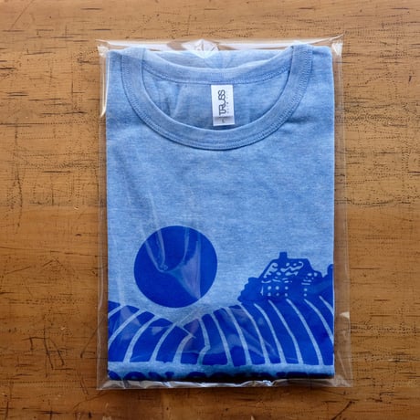 FULL MOON T-Shirts Light Blue×Blue L