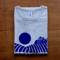 FULL MOON T-Shirts Oatmeal×Blue Purple XL