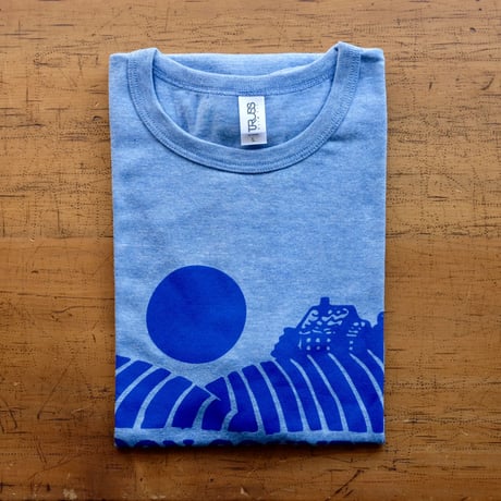 FULL MOON T-Shirts Light Blue×Blue L