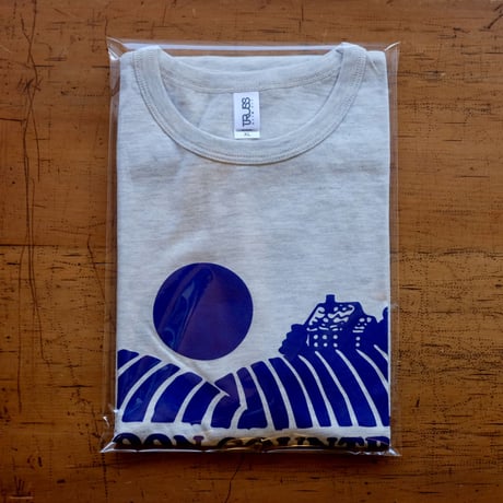 FULL MOON T-Shirts Oatmeal×Blue Purple XL