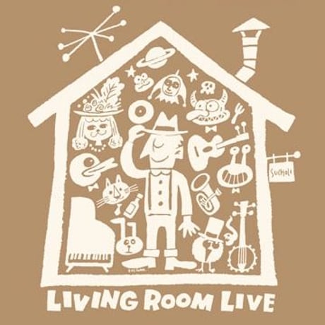 LIVING ROOM LIVE T-Shirts Brown×Ivory