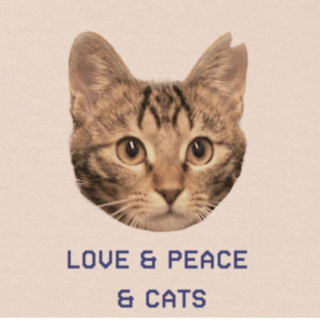 耳カット猫Tシャツ　 ナチュラルD