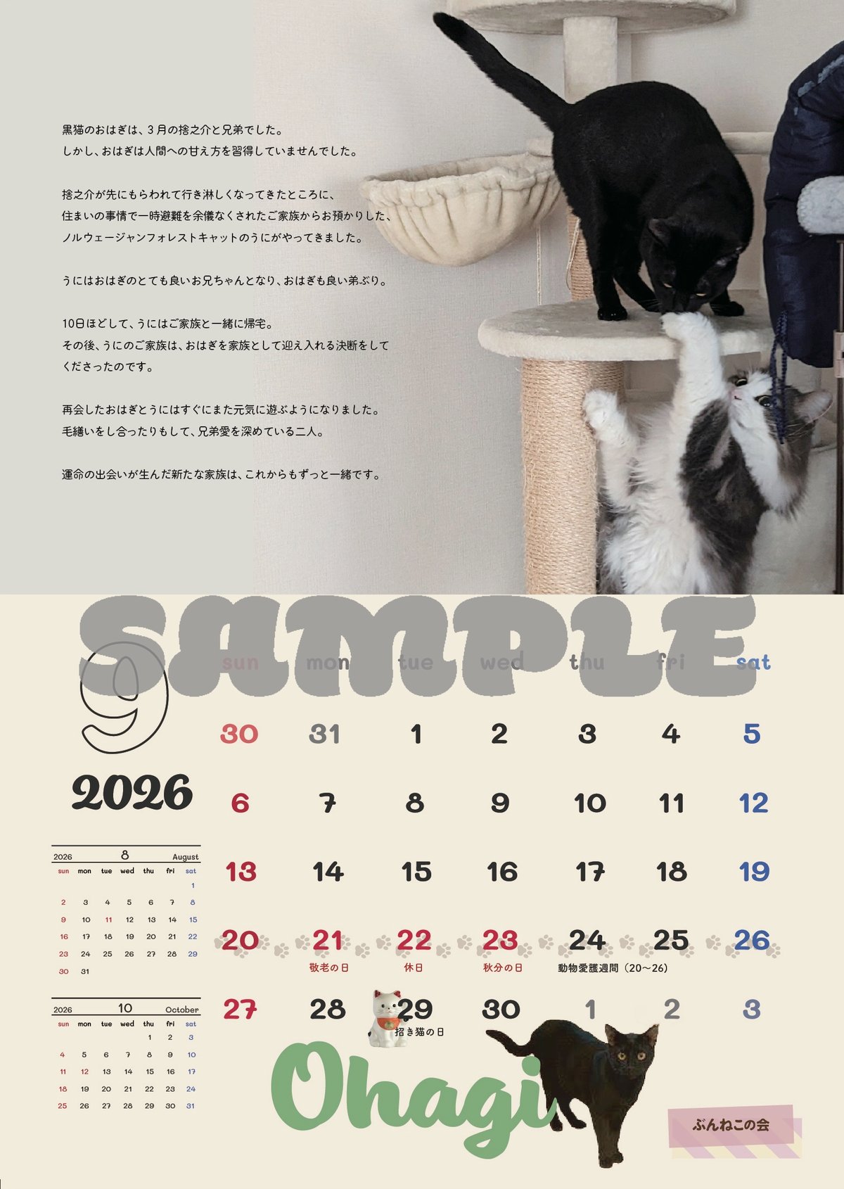 あ*み様 【ねこツーカレンダー】2026年度 あ*み様 【ねこツーカレンダー】2026年度 【公式通販】