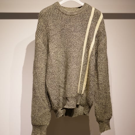 【used】80〜90's stripe line crew neck sweater