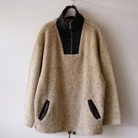 【vintage】80's half zip boa fleece jacket
