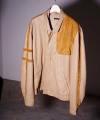 【vintage】80's Italy short trench leather jacket