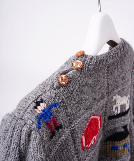 【vintage】hand knitting characters sweater