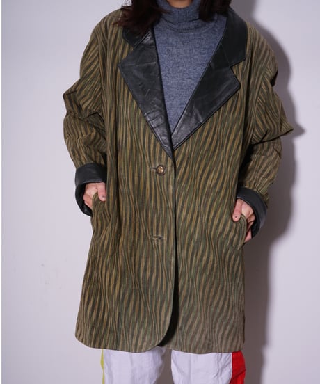 【used】90's-00's  pig leather print tailored jacket