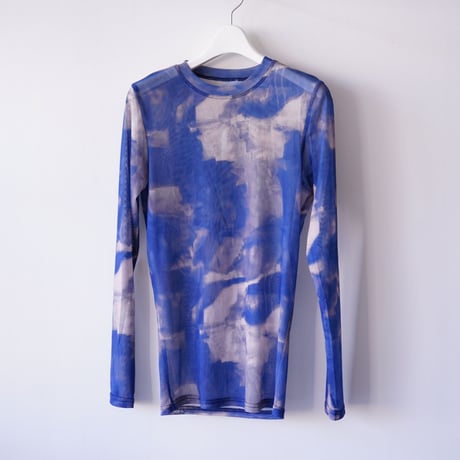 【used】sky pattern Power net shirt