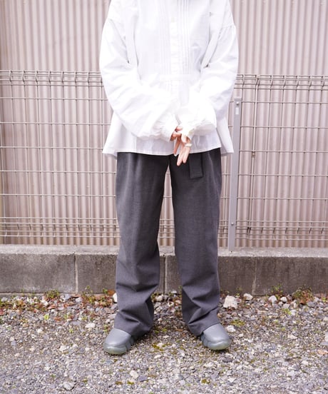【vintage】00's women slacks with belt ribbon