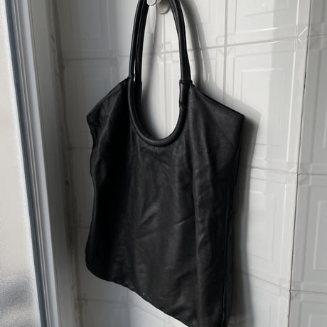 【vintage】from paris ○ leather tote bag / black