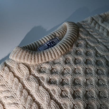 【used】"honeycomb knited" Fisherman sweater [XL ]