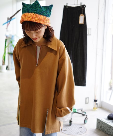 【WATARU TOMINAGA】melton zipper shirt ［camel］