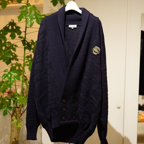 【vintage】80's LACOSTE cable double breasted cardigan